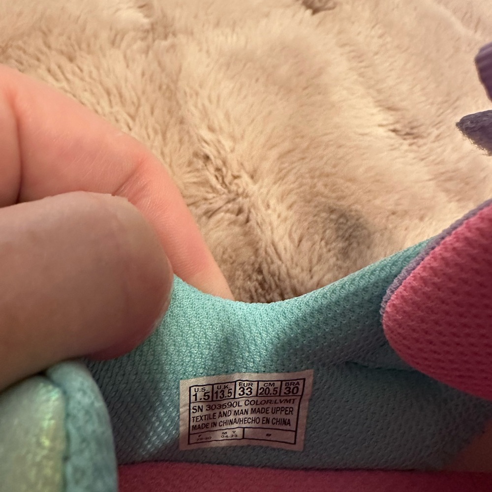 Skechers Aqua and Pink Kids Sneakers